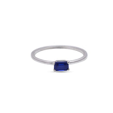 Load image into Gallery viewer, Sapphire birthstone baguette ring by erus the label