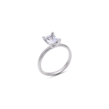 Load image into Gallery viewer, White topaz solitaire octagon ring