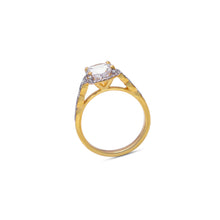 Load image into Gallery viewer, white topaz studded halo ring vintage by erus the label