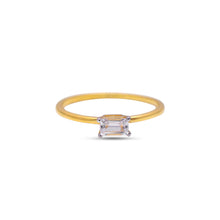Load image into Gallery viewer, Natural zircon baguette birthstone ring by erus the label