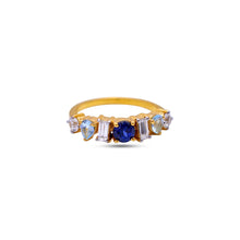 Load image into Gallery viewer, Round Pear Baguette Blue Ring by Erus The Label
