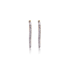Load image into Gallery viewer, Studded oblong earrings rectangle natural white zircon