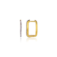 Load image into Gallery viewer, Natural White Zircon oblong earrings
