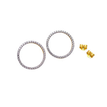 Load image into Gallery viewer, Circle earrings natural white zircon