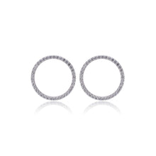 Load image into Gallery viewer, Circle studded white earrings