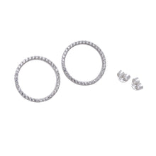 Load image into Gallery viewer, White gemstone circle earrings
