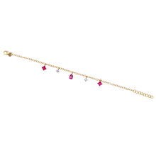 Load image into Gallery viewer, Ruby pear square round bracelet by erus the label