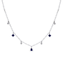 Load image into Gallery viewer, Beautiful Blue Sapphire Pear Square Round Necklace