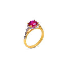 Load image into Gallery viewer, Ruby halo vintage studded ring