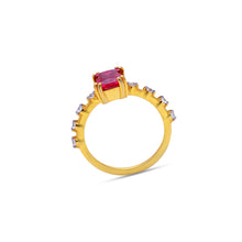 Load image into Gallery viewer, Ruby studded ring with zircon by erus the label