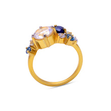 Load image into Gallery viewer, Blue and white gemstone ring by erus the label