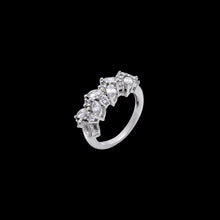 Load image into Gallery viewer, Natural White zircon marquise and round band