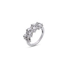 Load image into Gallery viewer, Natural White zircon marquise and round band by Erus the label