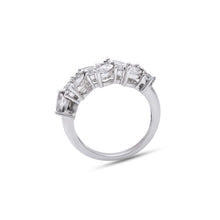 Load image into Gallery viewer, Natural White zircon marquise and round band in silver