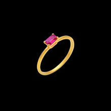 Load image into Gallery viewer, Ruby dainty baguette ring