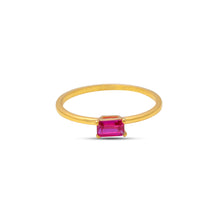 Load image into Gallery viewer, Lab Ruby Baguette Ring by Erus The Label