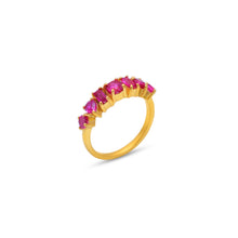 Load image into Gallery viewer, Ruby Round Pear Baguette Shape Ring