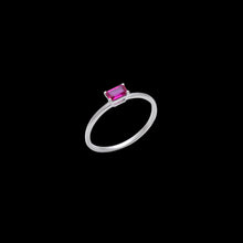 Load image into Gallery viewer, Ruby birthstone baguette ring