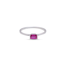 Load image into Gallery viewer, ruby baguette ring in silver by erus the label