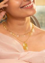 Load image into Gallery viewer, Model wearing Minerva Pendant along Iktan Necklace
