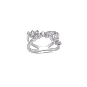 diamond studded statement ring