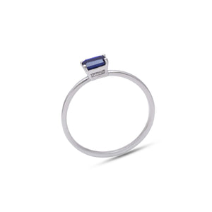 Sapphire dainty silver ring