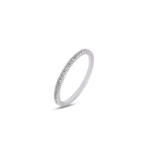 Natural zircon stacking half eternity band in silver