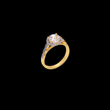 Load image into Gallery viewer, White topaz studded with natural white zircon ring
