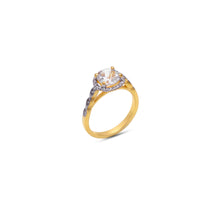 Load image into Gallery viewer, White topaz halo studded ring
