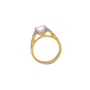 white topaz studded halo ring vintage by erus the label