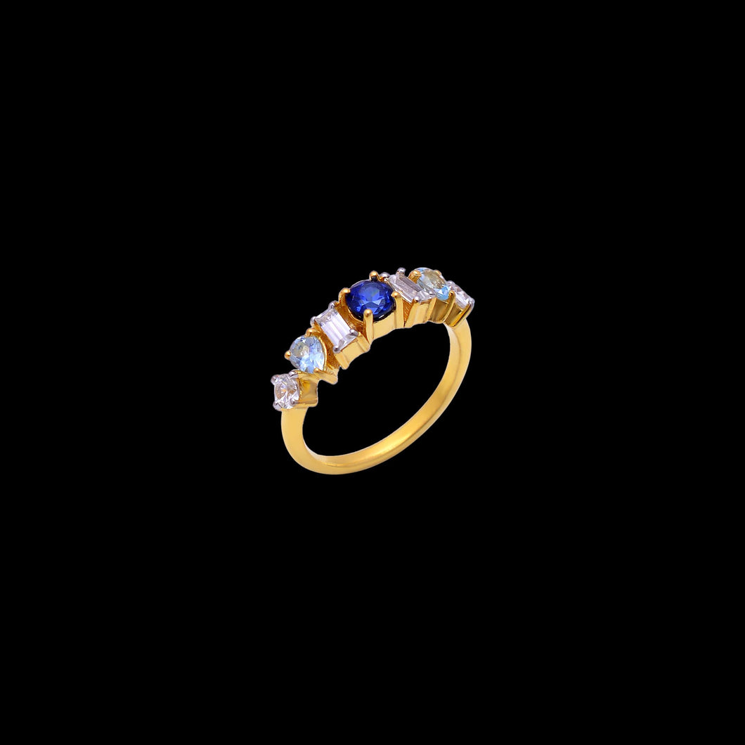 Sapphire Zircon Topaz Cluster Ring