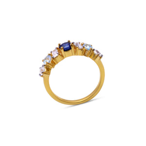 Round Pear Baguette Ring