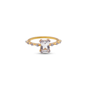 Dainty white topaz gemstone ring by erus the label