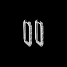 Load image into Gallery viewer, Studded Oblong Natural White Zircon Earrings
