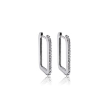 Load image into Gallery viewer, Studded Rectangle Natural Zircon earrings
