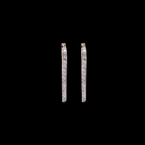 Studded oblong earrings in silver with gold plating