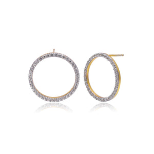 white gemstone circle gemstone earrings
