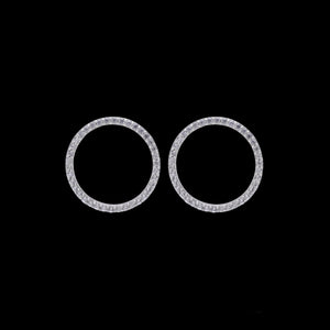 Natural Zircon circle earrings