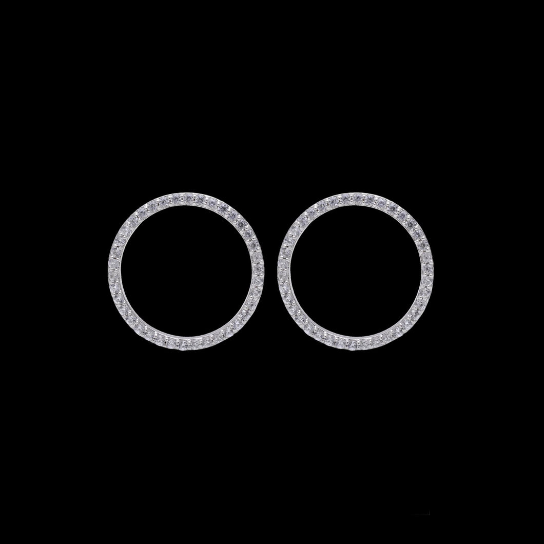 Natural Zircon circle earrings