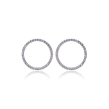 Load image into Gallery viewer, Circle studded white earrings
