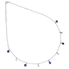 Load image into Gallery viewer, Blue Sapphire and Natural Zircon Dangling Necklace in Silver
