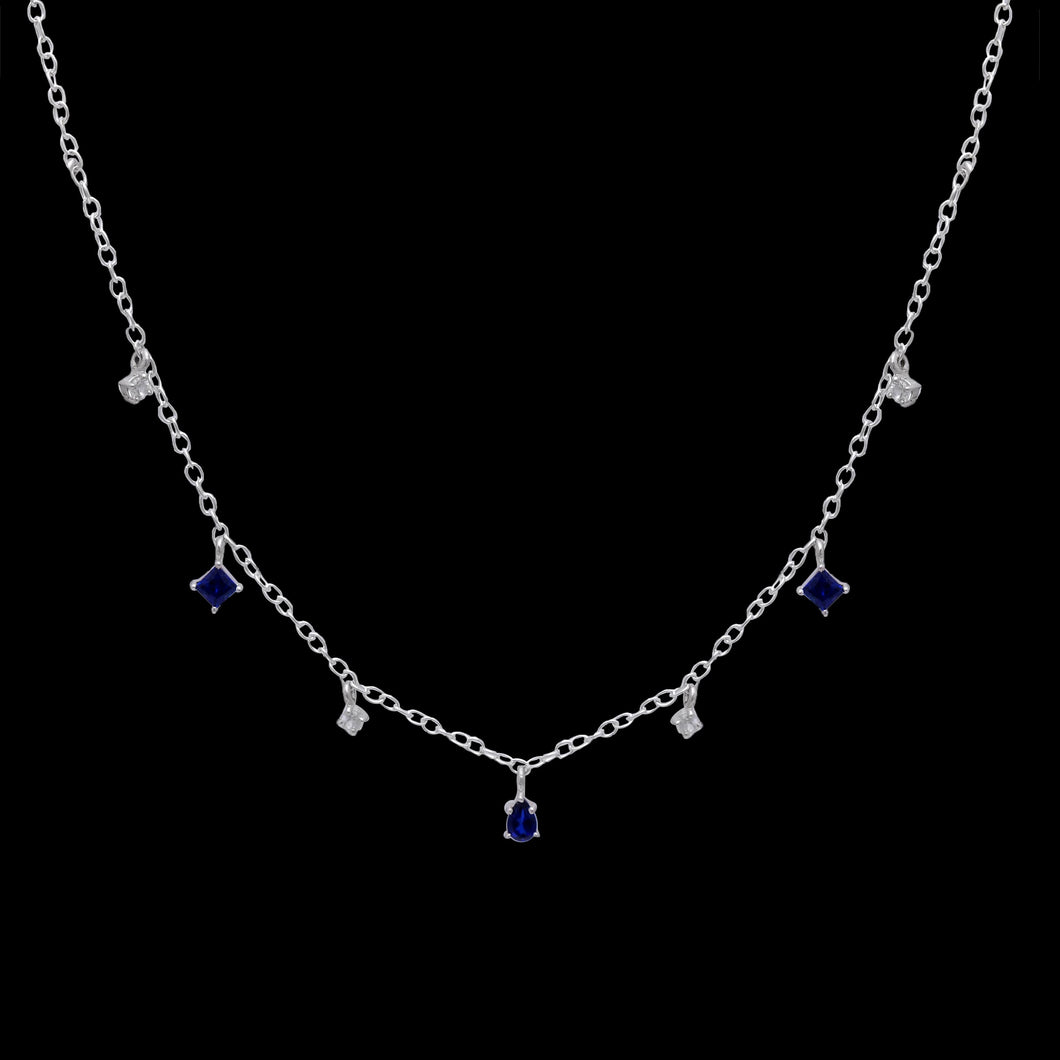 Blue Sapphire Natural Zircon Necklace