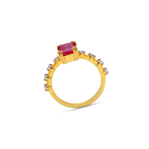 Ruby studded ring with zircon by erus the label