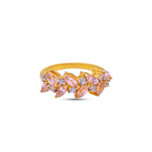 Morganite pink gemstone ring