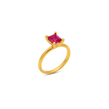 Load image into Gallery viewer, Ruby octagon solitaire ring
