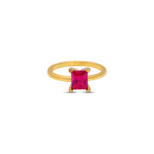 Load image into Gallery viewer, Ruby solitaire ring in gold

