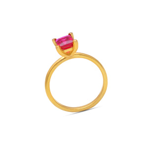 Ruby solitaire ring by erus the label