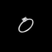 Load image into Gallery viewer, Natural Zircon Baguette Ring in Silver
