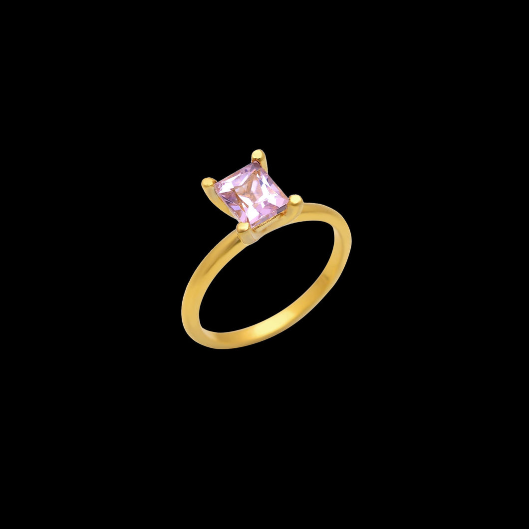 Morganite solitaire ring