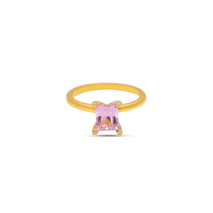 Pink morganite gemstone solitaire octagon ring by erus the label